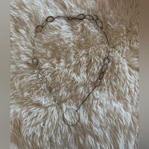 Minimalist Silver chain Necklace with Circular Pendant